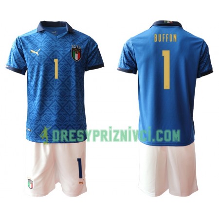 Fotbalový Komplet Itálie Buffon 1 Dětské Domácí ME 2020 Krátký Rukáv (+ trenýrky)